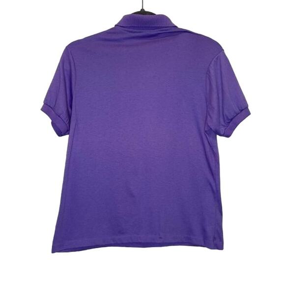 Vintage Chesterfield Purple Short Sleeve Polo Top 80s Academia Preppy Golf L - Picture 2 of 8